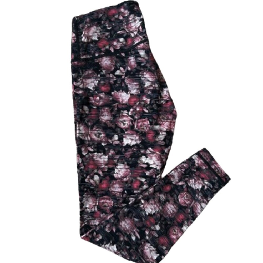 Brand new LuLuLemon Wunder Under High Rise tights, Rose pattern, Size 10